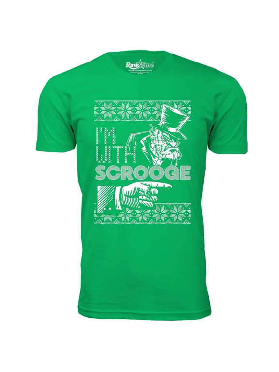 Men Awesome Ugly Christmas Sweater T-Shirt - I'm with Scrooge