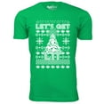 thumbnail image 1 of Men Awesome Ugly Christmas Sweater T-Shirt - Let's Get Lit, 1 of 2