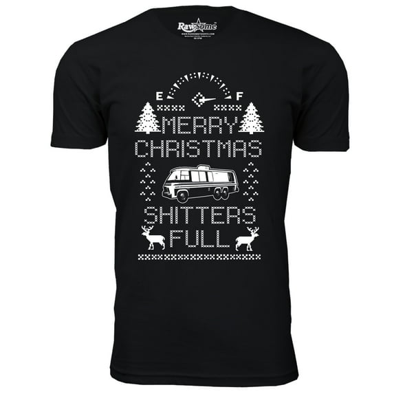 Men Awesome Ugly Christmas Sweater T-Shirt - Merry Christmas Shitters Full