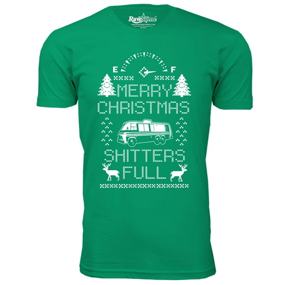 Men Awesome Ugly Christmas Sweater T-Shirt - Merry Christmas Shitters Full