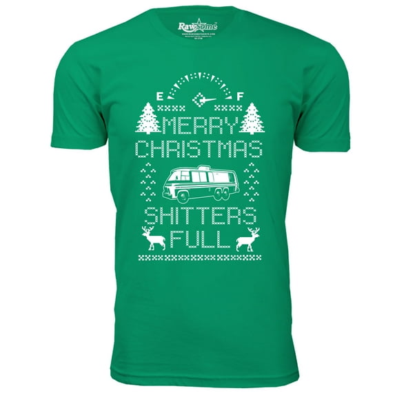 Men Awesome Ugly Christmas Sweater T-Shirt - Merry Christmas Shitters Full