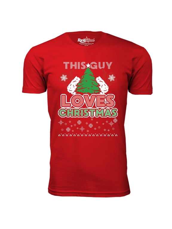 Men Awesome Ugly Christmas Sweater T-Shirt - This Guy Loves Christmas
