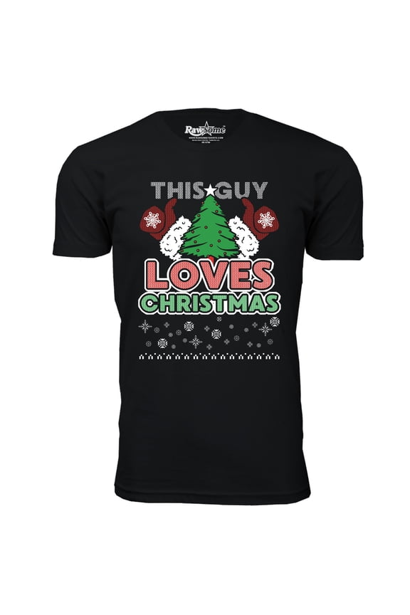 Men Awesome Ugly Christmas Sweater T-Shirt - This Guy Loves Christmas