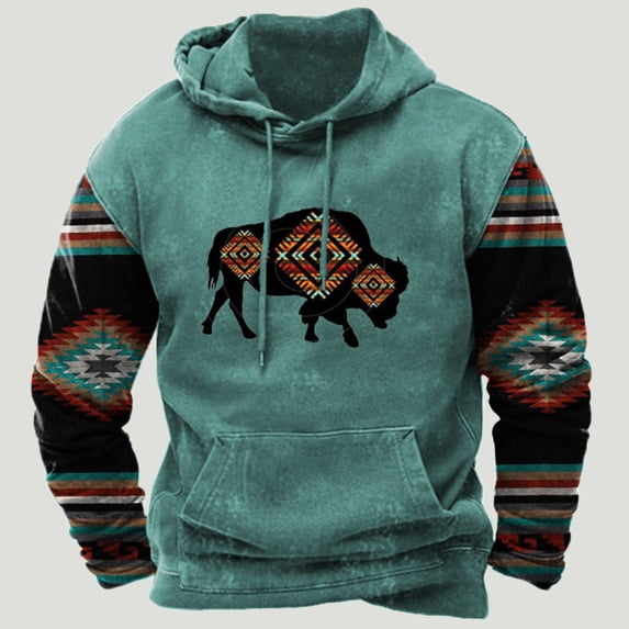 Men Aztec Hoodie,Mens Hoodies Pullover Lightweight Western Aztec Ethnic Hooded Sweatshrits Casual Slim Ethnic Print Graphic Hoodie