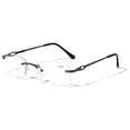 thumbnail image 1 of Men BIFOCAL Rimless Metal Reading Glasses - Modern Fashion Clear Lens Reader +2.50, 1 of 2