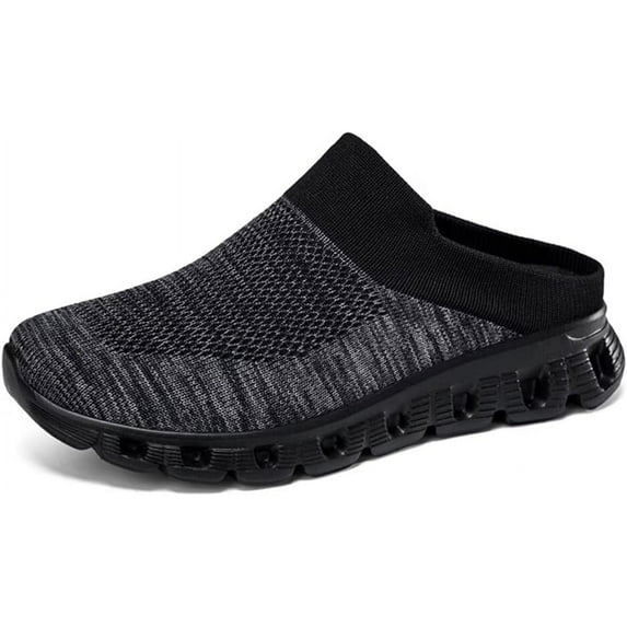 Men Backless Sneakers Breathable Mule Cushion Open Back Casual Slippers for Men