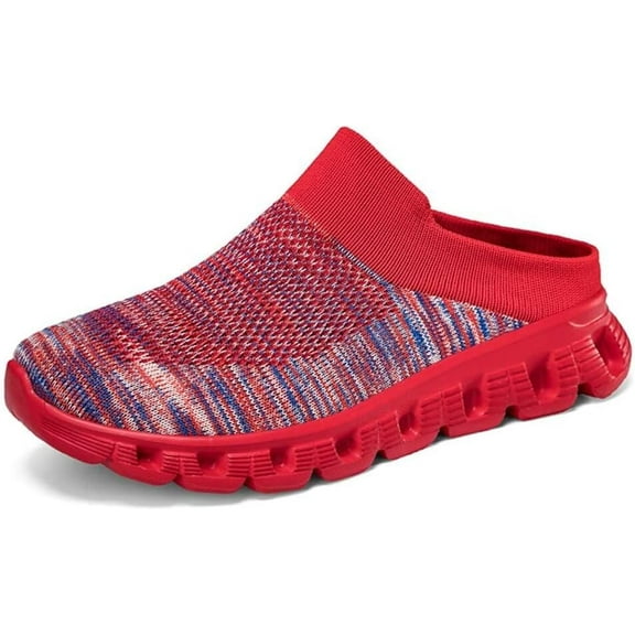 Men Backless Sneakers Breathable Mule Cushion Open Back Casual Slippers for Men
