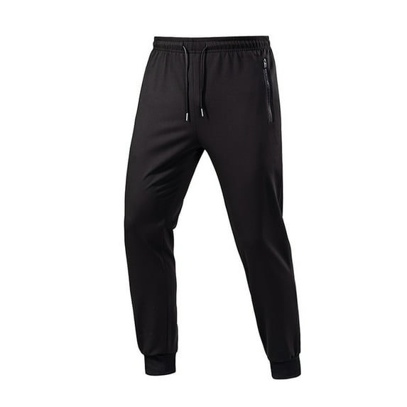 Men Baggy Casual Elastic Sweatpants Stretch Waist Straight Leg Jogger Outdoor Athletic Trousers with Zipper Pockets