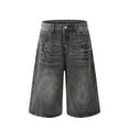 thumbnail image 1 of Men Baggy Jorts Y2K Streetwear Loose Fit Hip Hop Skateboard Denim Shorts,S-3XL, 1 of 4