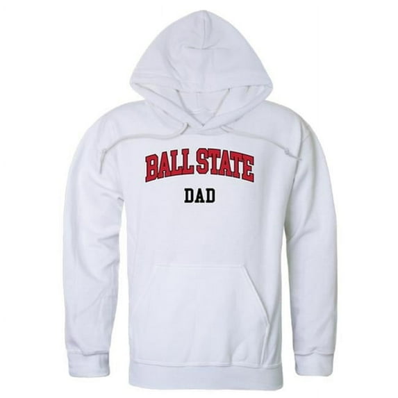 Men Ball State Cardinals Dad Hoodie, White - Medium