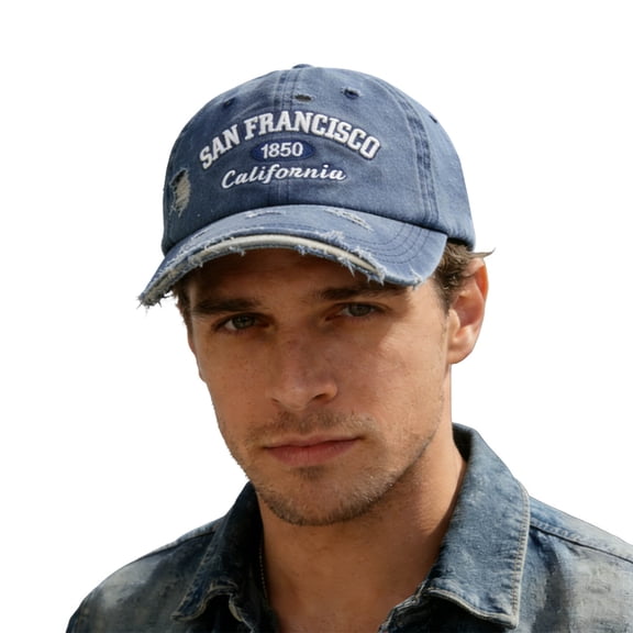 Men Baseball Cap Bulk Distressed Baseball Dad Hat Featuring 3D Embroidery And Patchwork San Style Adjustable Unstructured Cap For Men And Women