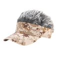 thumbnail image 1 of Men Baseball Cap Fake Hair Golf Hat Visor Wig Hat Coffee + Gray Wig, 1 of 7