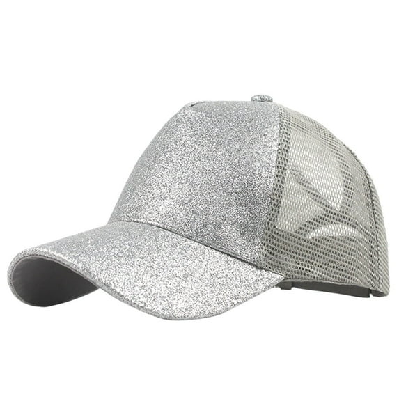 Men Baseball Caps Adjustable Baseball Cap Fashion Silver Sports Hat