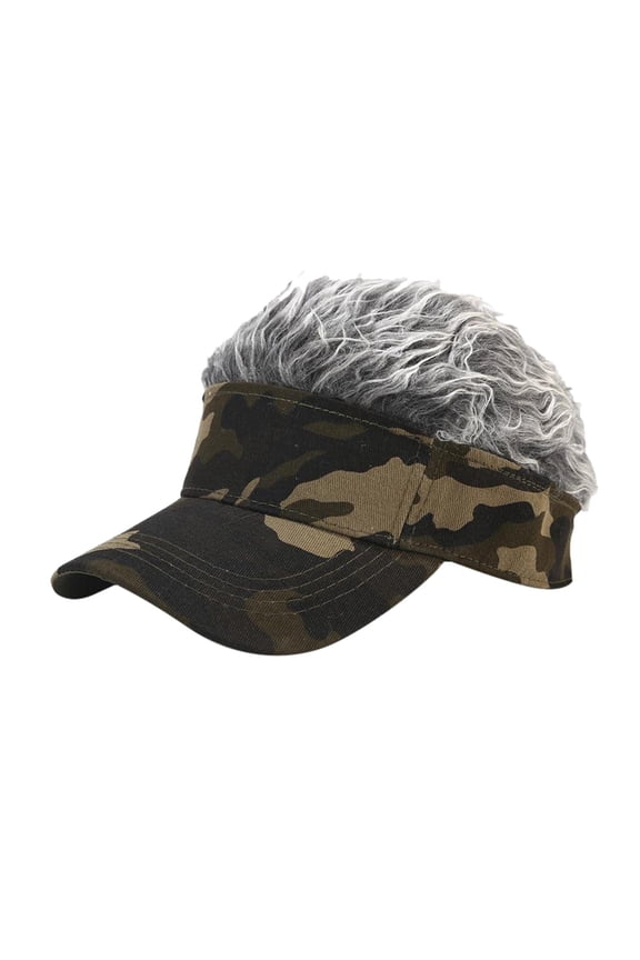 Men Baseball Hair Golf Hat Visor Hat Gray