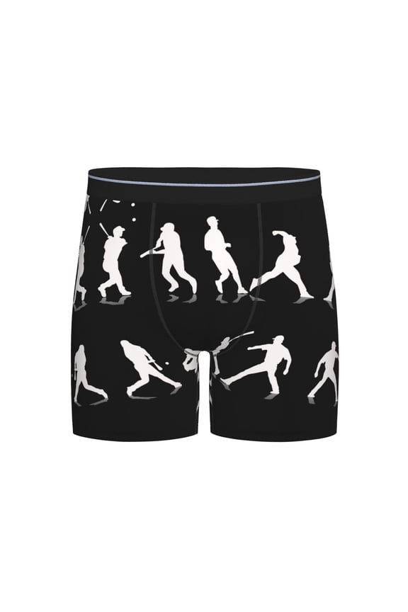 Men Baseball Players Boxer Briefs Novelty Boxer Shorts Underwear No Fly