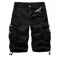 thumbnail image 1 of Men Basketball Shorts Men's Lightweight Casual Stretch Cargo Shorts Classic Fitting Drawstring Elastic Waist Work Fishing Hiking Shorts with Pockets Black XL, 1 of 3