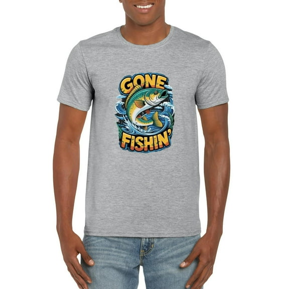 Men Bass Fishing Funny Fisherman Dad Gone Fishing Angler Hobbyist T-Shirt, for men & women, up to size 5XL
