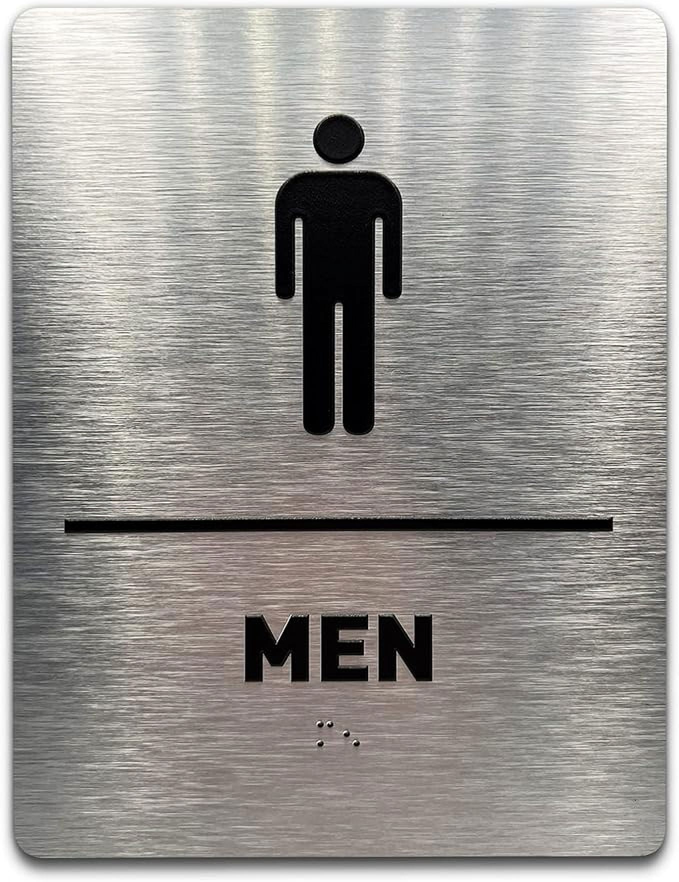 Men Bathroom Sign by GDS - ADA Compliant, Wheelchair Accessible, Raised ...