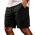 thumbnail image 1 of Men Beach Shorts Plus Size Men's Gym Shorts 5", Outdoor Fitness Sports Shorts with Pocket, Summer Casual Wide Leg Short Pants Black 5XL, 1 of 4