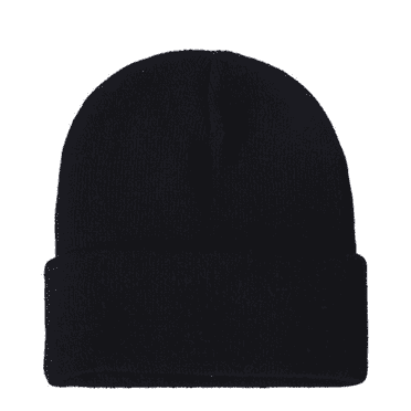 Men Beanie Hat Women Beanies Knit Cuffed Winter Hats Ski Cap - Black