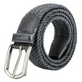 thumbnail image 1 of Men Belt Metal Pin Buckle Wide Band Anti-break Solid Color Firm Stitching Great Tougness Waist Strap Male Elastic Belt Pants Jeans Matching, 1 of 7