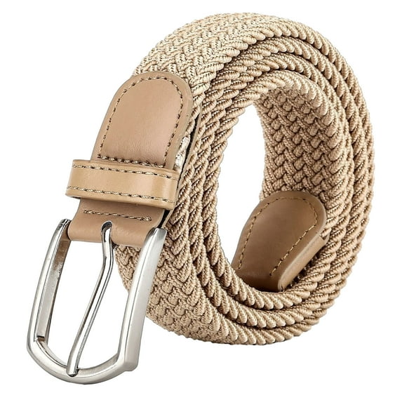 Men Belt Metal Pin Buckle Wide Band Anti-break Solid Color Firm Stitching Great Tougness Waist Strap Male Elastic Belt Pants Jeans Matching