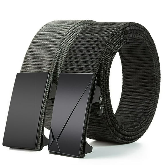 Men Belt Ratchet Casual Belt, 1.3" Nylon Automatic Buckle Belt, Work Belts For Men,Golf Belts No Holes Invisible Belt for Men