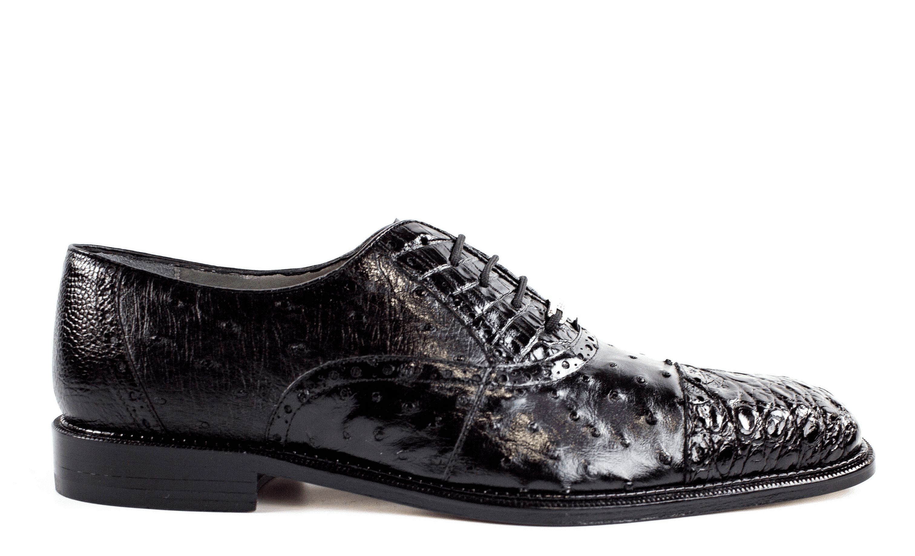 Bally Mens Ostrich Leather Derby Shoes Size 7 Black Bally Italy Dress Shoes Men main image 2