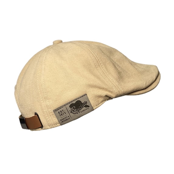 Men Beret British Vintage Solid Color Adjustable Men Hat for Shopping