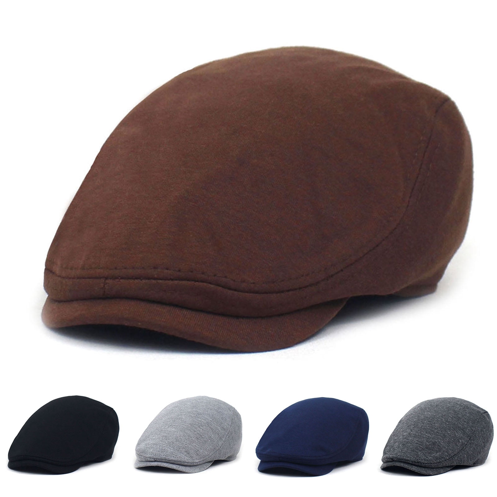 Men Beret Hat Breathable Newsboy Hats Adjustable Flat Cabbie Beret