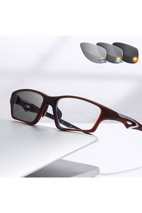 Men Bifocal Sports Photochromic Gray Outdoor Fishing Reading Glasses 2.50 BIFOCAL Blue Light Blocking Readers (Brown +2.50 Strength)