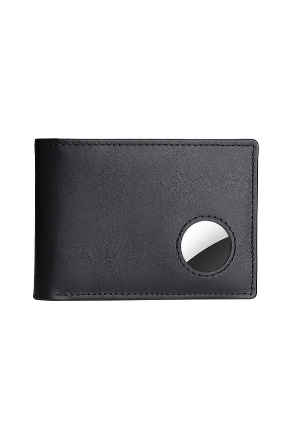Men Bifold Wallet Genuine Leather Wallet with Airtag Holder RFID Blocking Pocket Wallet for Cash Cards Father Day Gift