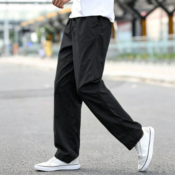 Men Big Size Cargo Pants Stretch Straight Leg Multi Pocket Zip Off Breathable Fishing Outdoor Trousers