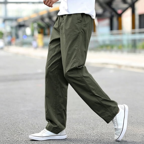 Men Big Size Cargo Pants Stretch Straight Leg Multi Pocket Zip Off Breathable Fishing Outdoor Trousers