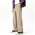 thumbnail image 1 of Men Big Tall 4-Way Stretch Double Pleated Microfiber Business Slacks S-XL, 1 of 7