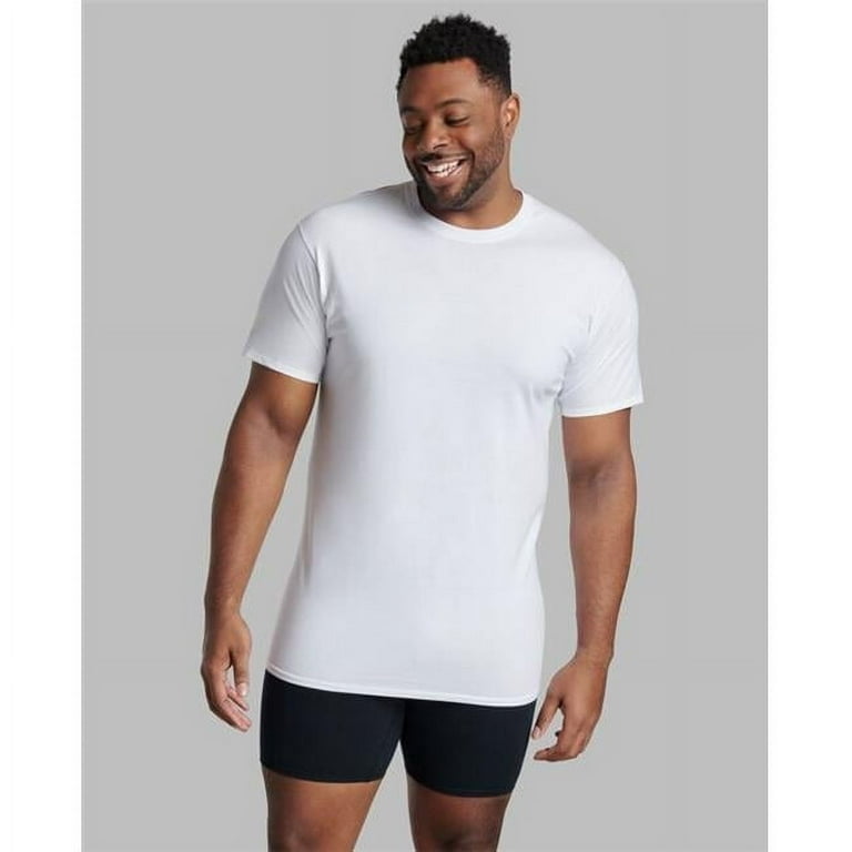 Men Big & Tall Crew Short Sleeve T-Shirt, White - 2XLT - Pack of 6