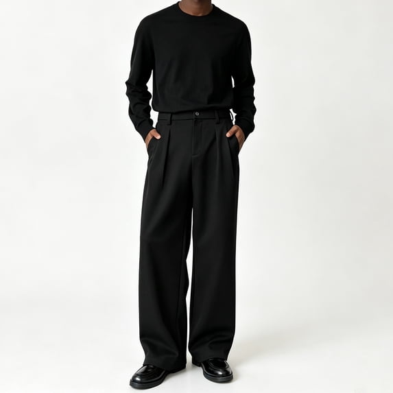 Men Big & Tall Microfiber Pleated Dress Slacks Light Comfort Fabric S-XL