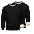 thumbnail image 1 of Men Big and Tall Shirts Hvyesh Men's Big an Tall Sherpa Lined Crewneck Sweatshirts Warm Fleece Pullover Thermal Long Sleeve Hoodie, 1 of 8