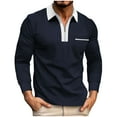 thumbnail image 1 of Men Big and Tall Shirts Hvyesh Men's Golf Shirts Long Sleeve Casual Work Tee Shirts Slim Fit Work Pullover Shirt with Pocket, 1 of 2