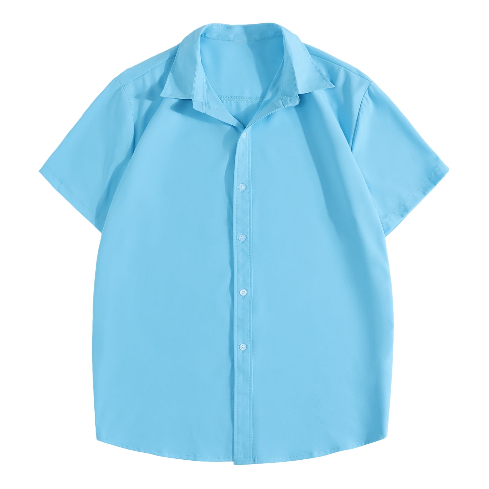 Men Big and Tall Summer Short Sleeve Shirts Classic Button Up Shirt Plus  Size Summer Casual Tops Short Sleeve Tshirt