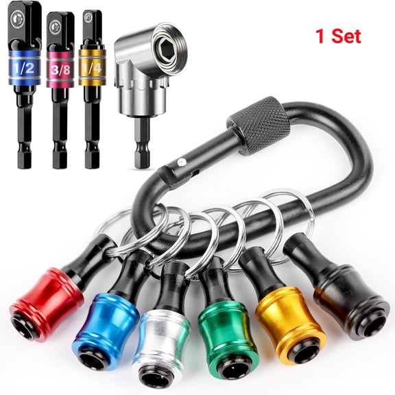 Men Bit Holder Key chain Gadgets-1/4 Drill Bit Holder 6X, 3 Sizes 1/4" 3/8" 1/2"