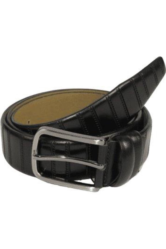 Men Black Genuine Leather Belt PIERO ROSSI Turkey Soft Full Grain #Black line