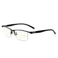 thumbnail image 1 of Men Black Half Rimless PROGRESSIVE Reading Glasses Multi-focal Business Flexible TR Lightweight Classic Readers +3.50, 1 of 6