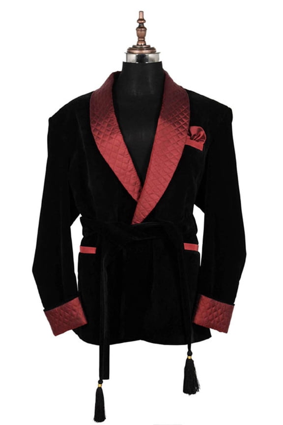 Men Black Smoking Jacket Wedding Party Wear Coat Special Gift For Him