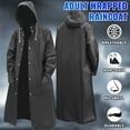 thumbnail image 1 of Men Black Waterproof Long Raincoat Rain Coat Hooded Trench Jacket Outdoor Hiking Motorcycle Rain Coat, 1 of 10