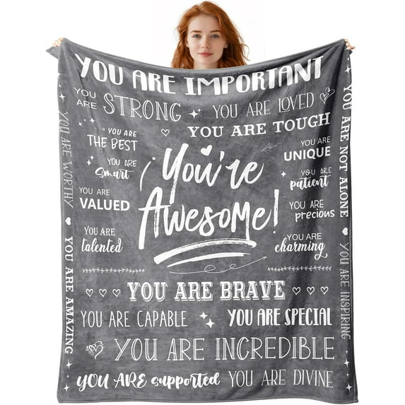 Men Blanket Get Well Gifts for Men - You are Awesome 50" x 60" Soft Throw Blanket - Inspirational Gift for Him Thinking of You Friendship Feel Better After Surgery Gifts
