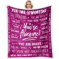 thumbnail image 1 of Men Blanket Get Well Gifts for Men - You are Awesome 50" x 60" Soft Throw Blanket - Inspirational Gift for Him Thinking of You Friendship Feel Better After Surgery Gifts, 1 of 5