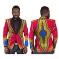thumbnail image 1 of Men Blazer Jacket Single Button Suits Dashiki Print Outwear African Mens Clothes, 1 of 3