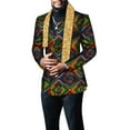 thumbnail image 1 of Men Blazer with Scarf Riche Jacket Coat Outerwear Full Sleeve African Party Clothing, 1 of 3