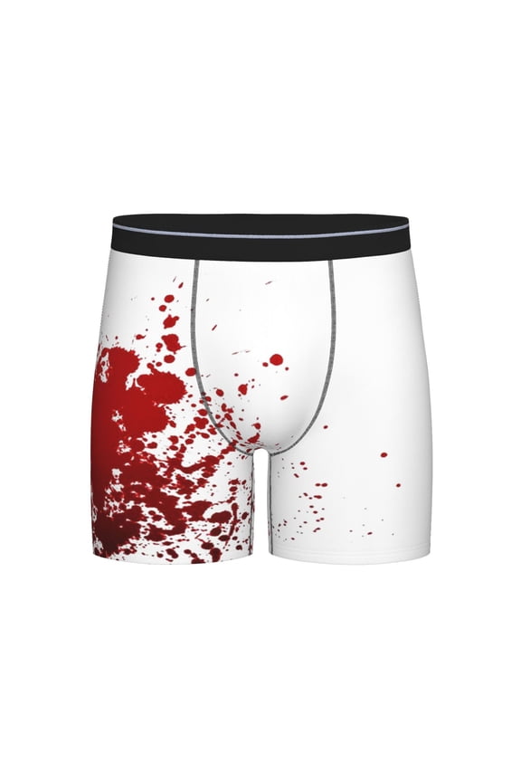Men Blood-Splatter-Pattern Boxer Briefs Moisture Wicking Funny Boxer Shorts
